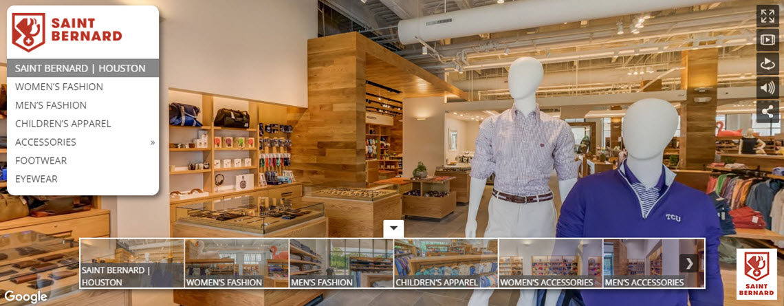 Luxury Sports Apparel Store Gets “Googled” with Houston 360 Photography Virtual Tour