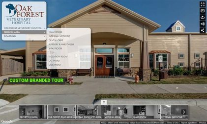 Custom 360 Virtual Tour with dropdown menu, thumnail menu, background music & information panels